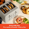 bella 4 Slice Toaster, 6 Setting Shade Control w Reheat