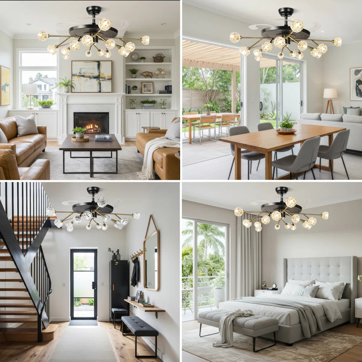 Modern Linear Ceiling Fan With Light And Remote Control – Salvage & Co Indy