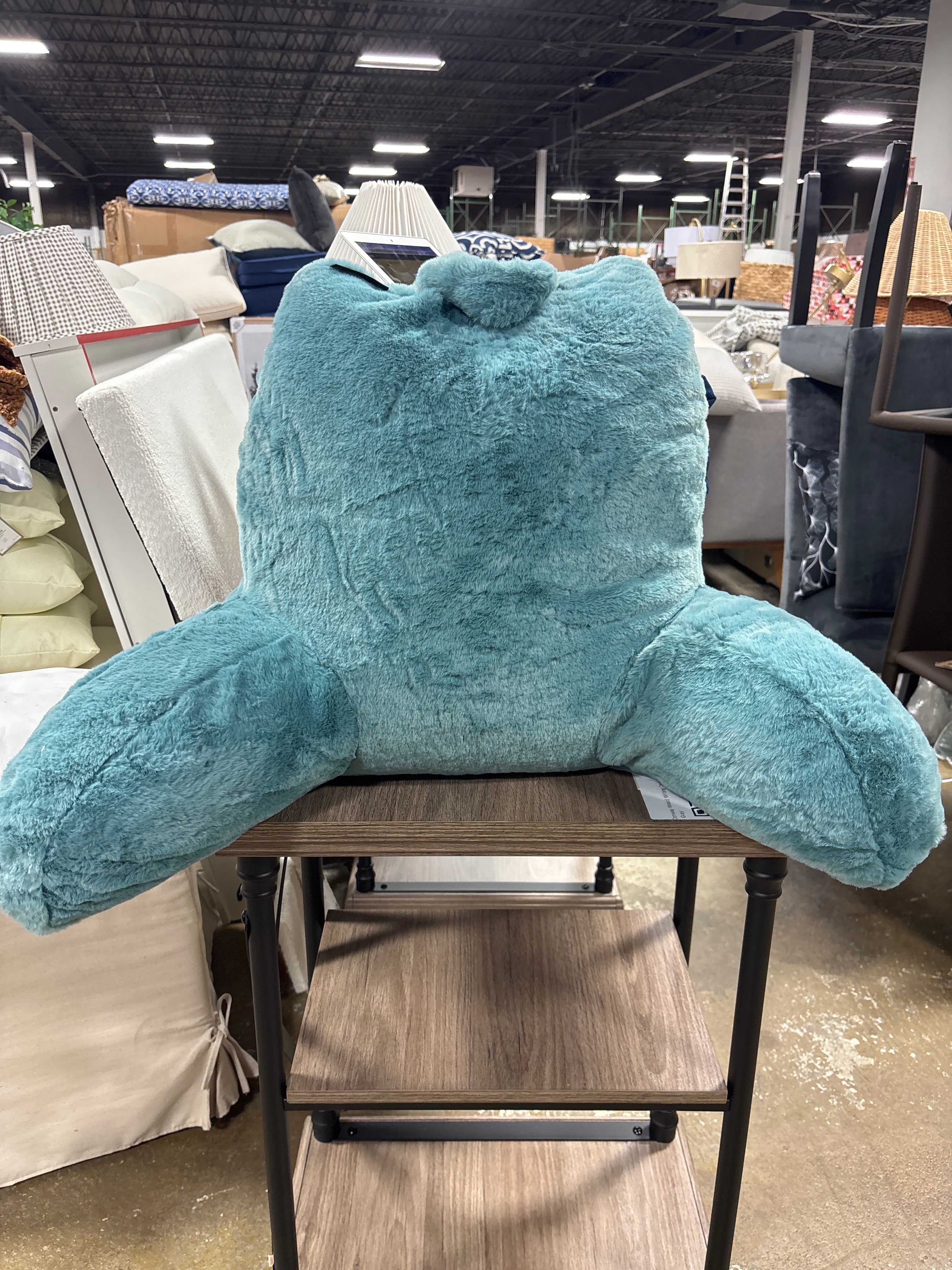 Milliard Reading Pillow with Shredded Memory Foam - Blue SHOWROOM ITEM