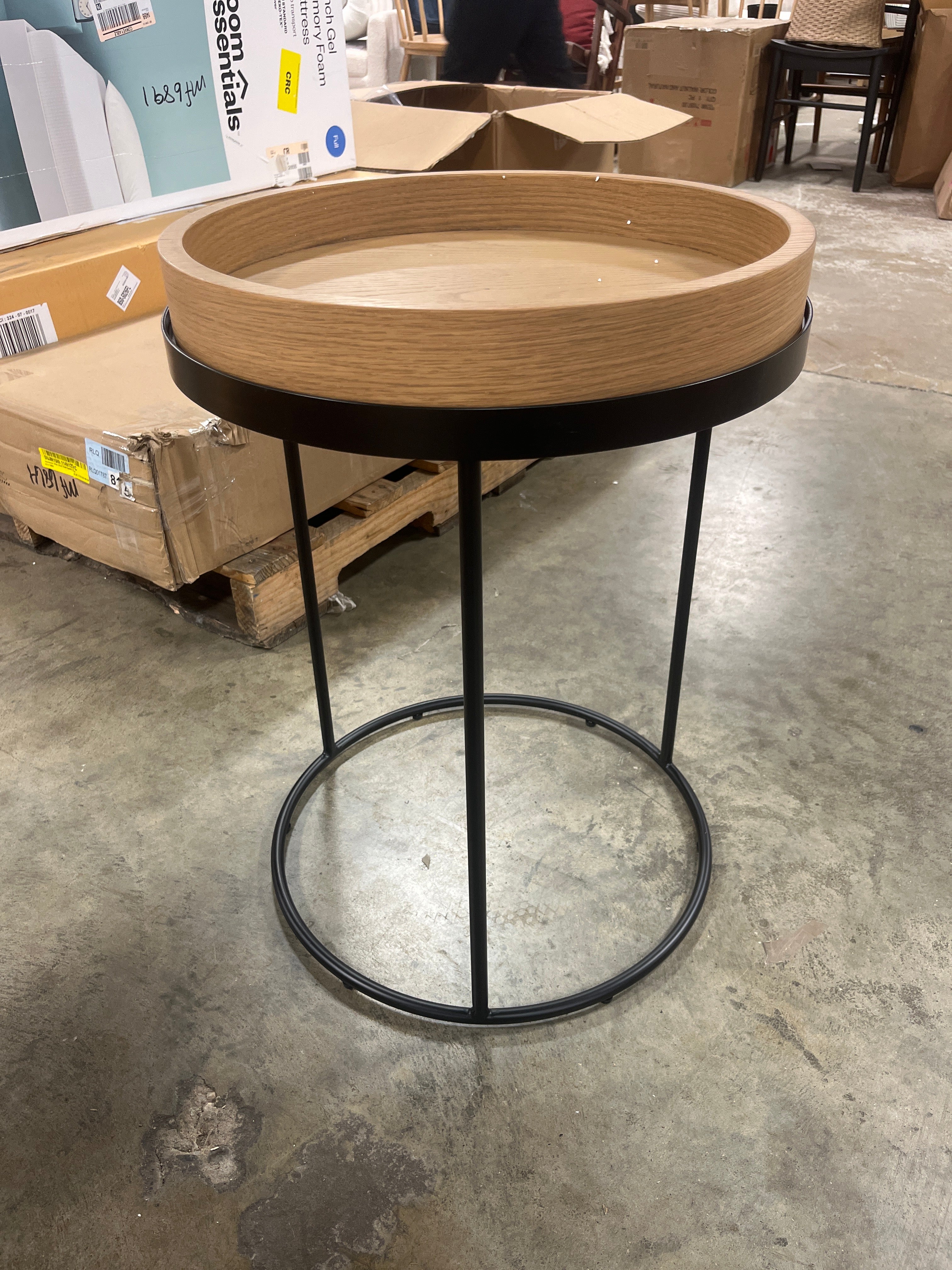 Wood & Steel Accent Side Table - Natural/Black - Hearth & Hand™  SHOWROOM ITEM