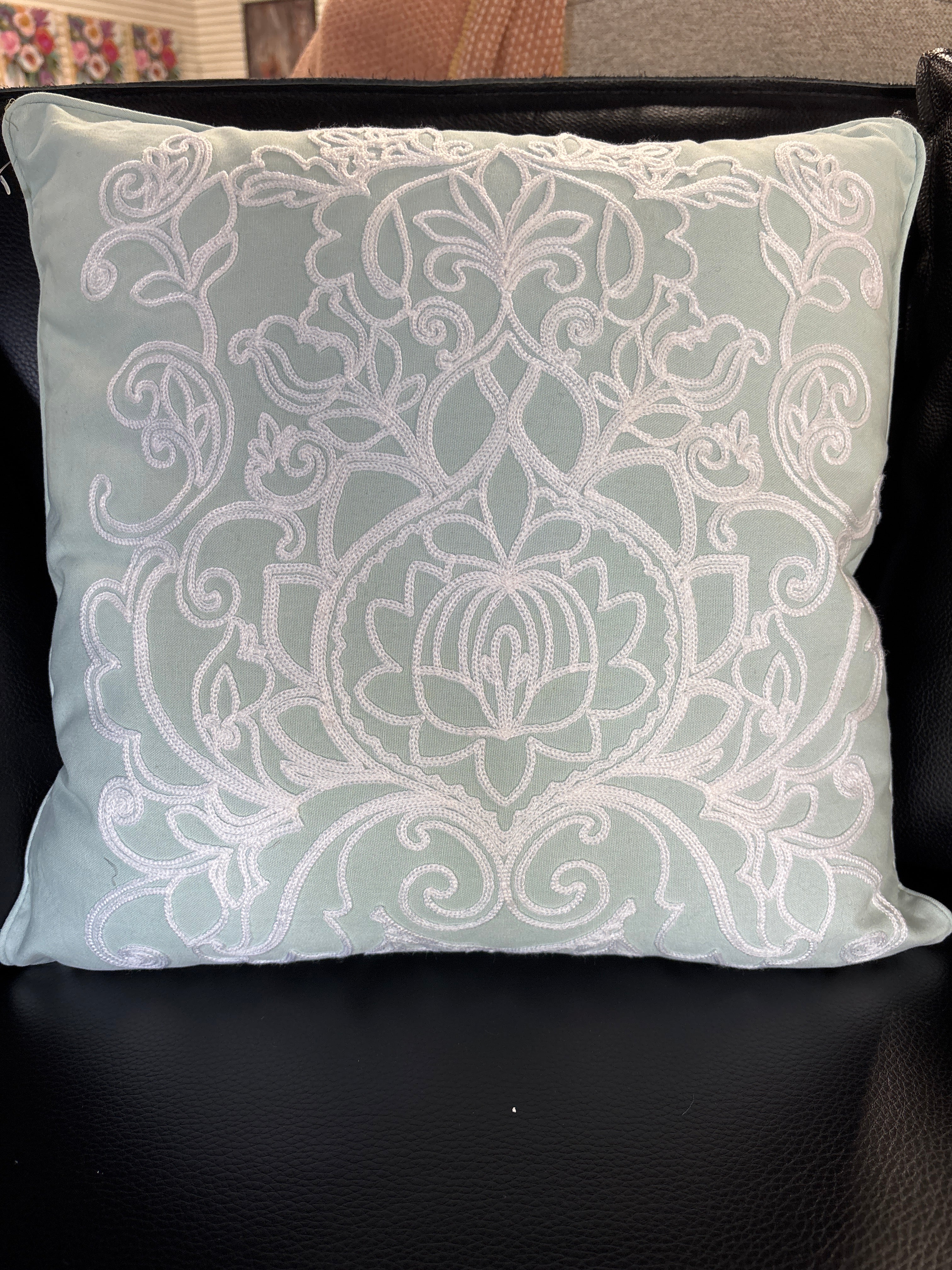C&F Home 18" x 18" Odessa Embroidered Throw Pillow SHOWROOM ITEM