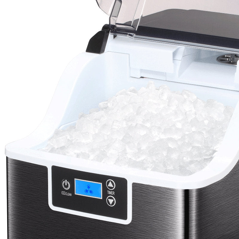 Black 44 Lb. lb. Daily Production Nugget Countertop Ice Maker with Self-Cleaning Function (final cut, no further discounts)