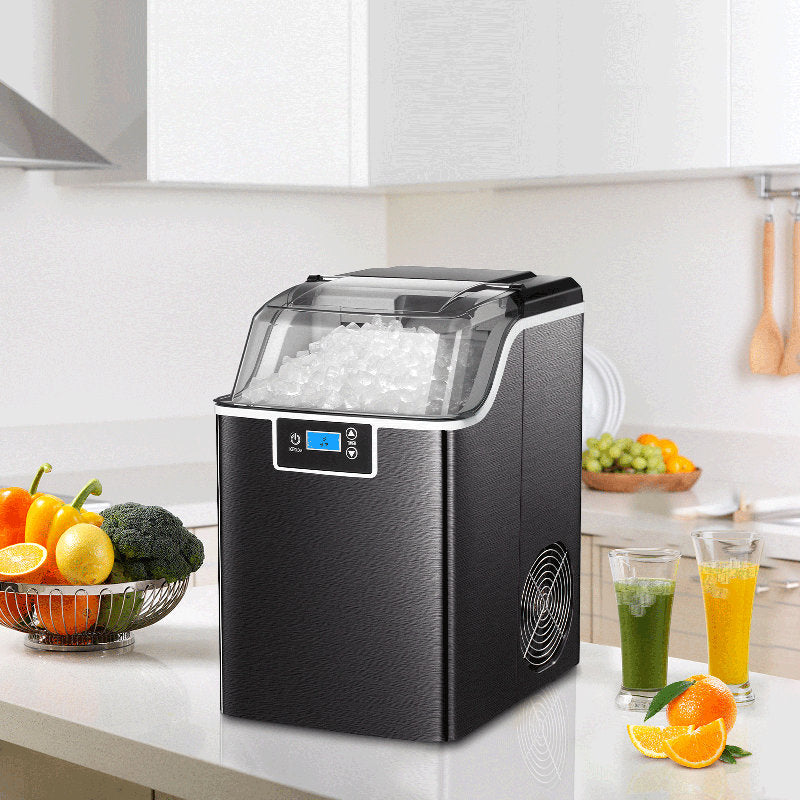 Black 44 Lb. lb. Daily Production Nugget Countertop Ice Maker with Sel ...