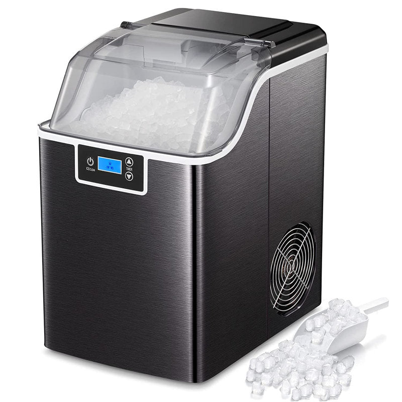 Black 44 Lb. lb. Daily Production Nugget Countertop Ice Maker with Self-Cleaning Function (final cut, no further discounts)