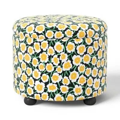 Yellow Poppy Storage Ottoman