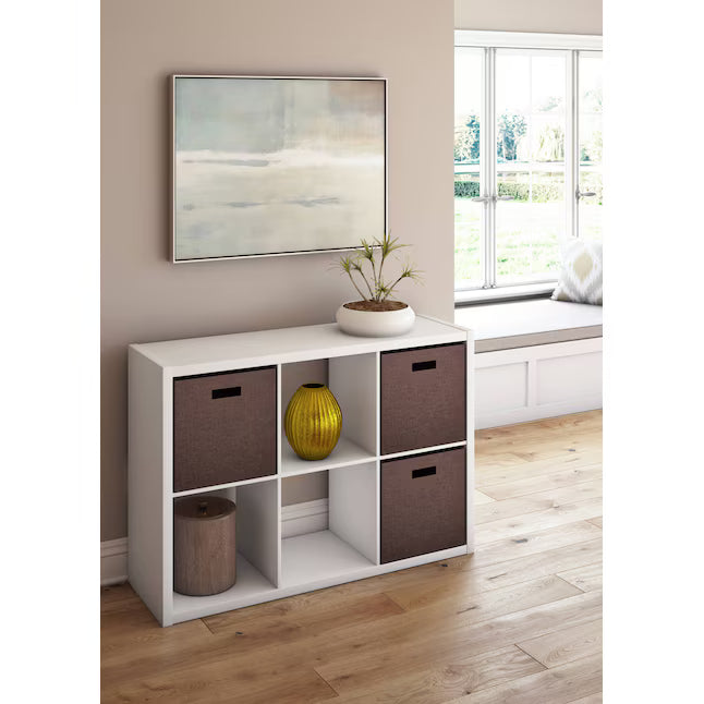 White Wood laminate 6 Cube organizer