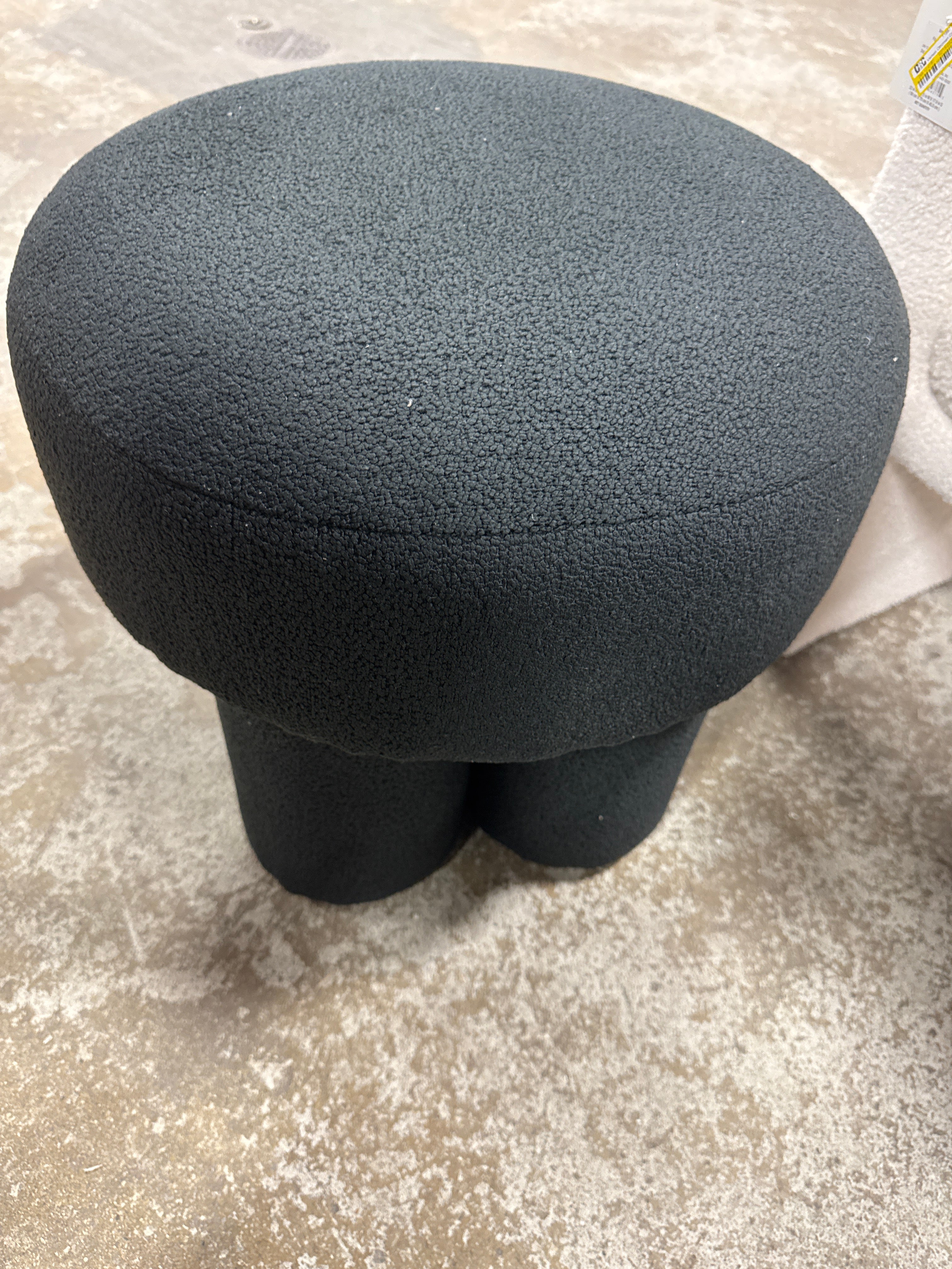 Boucle Fully Upholstered Accent Ottoman Stool - Threshold™ SHOWROOM ITEM