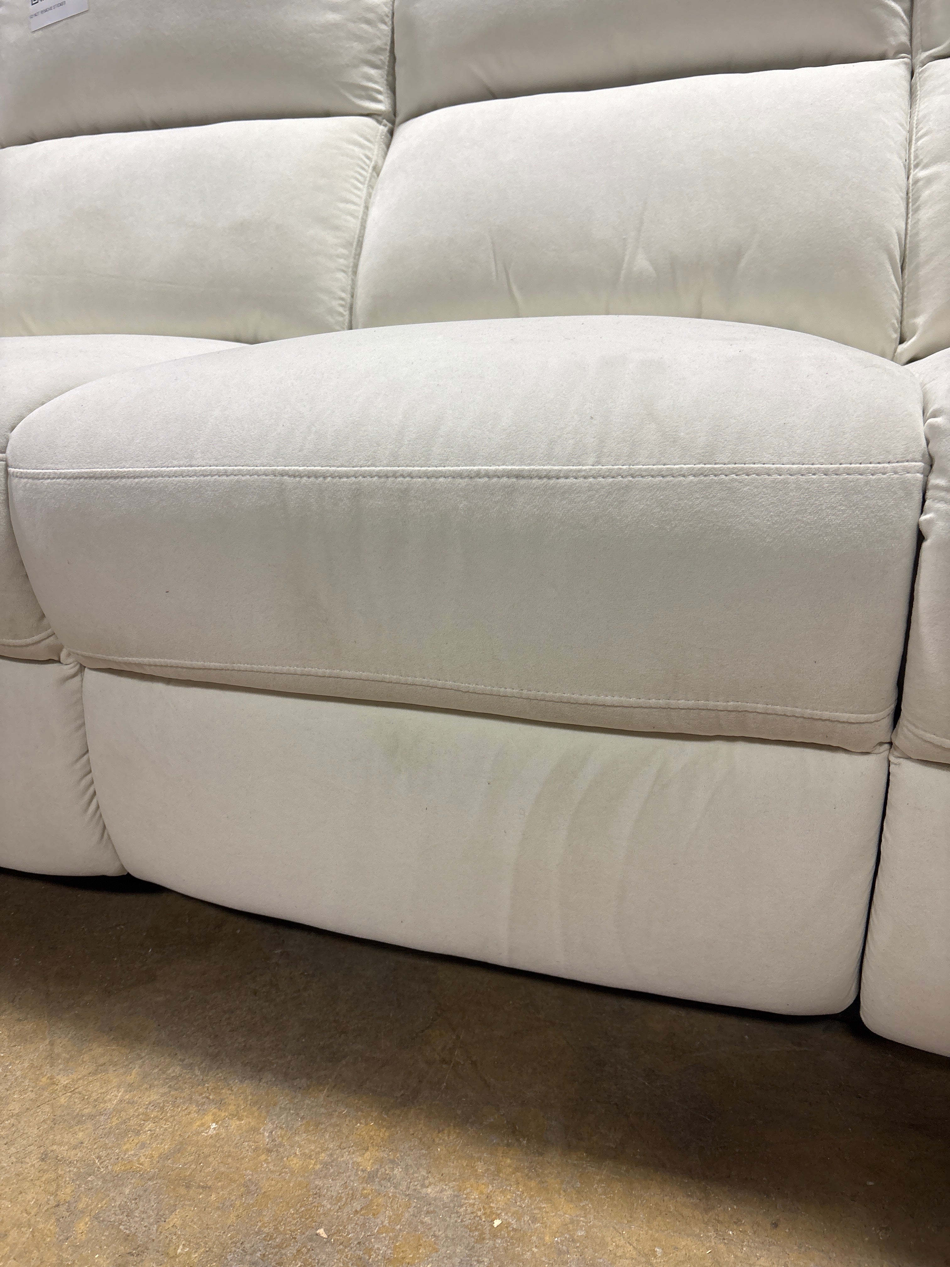 Outre 86.2" Wide Microfiber Upholstered Zero Clearance Recliner - Cream SHOWROOM ITEM