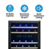 Black 46 Bottle Dual Zone Freestanding/Built-In Wine Refrigerator