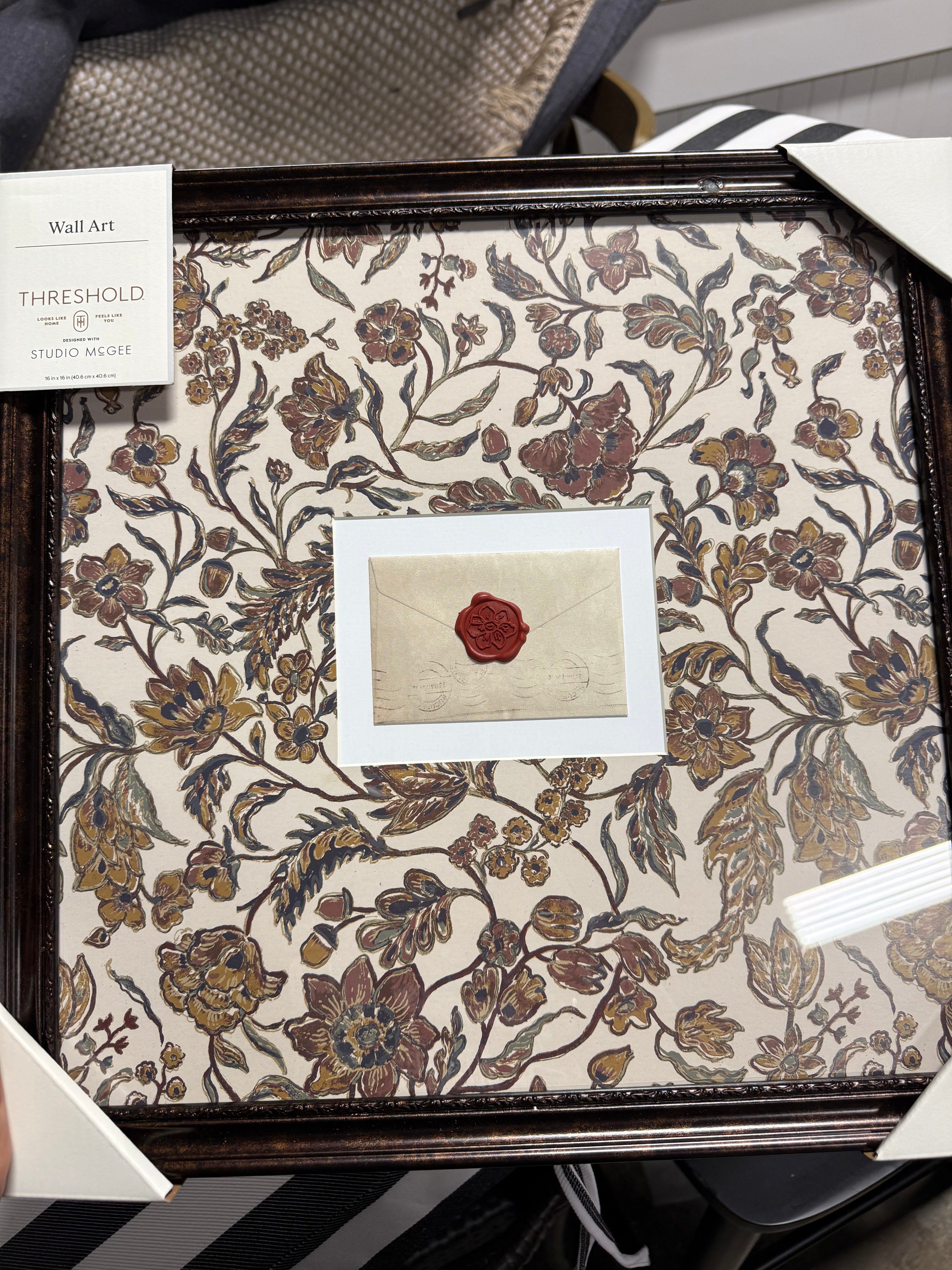 16"x16" Keepsake Envelope Framed Wall Art - Threshold™ designed with Studio McGee SHOWROOM ITEM