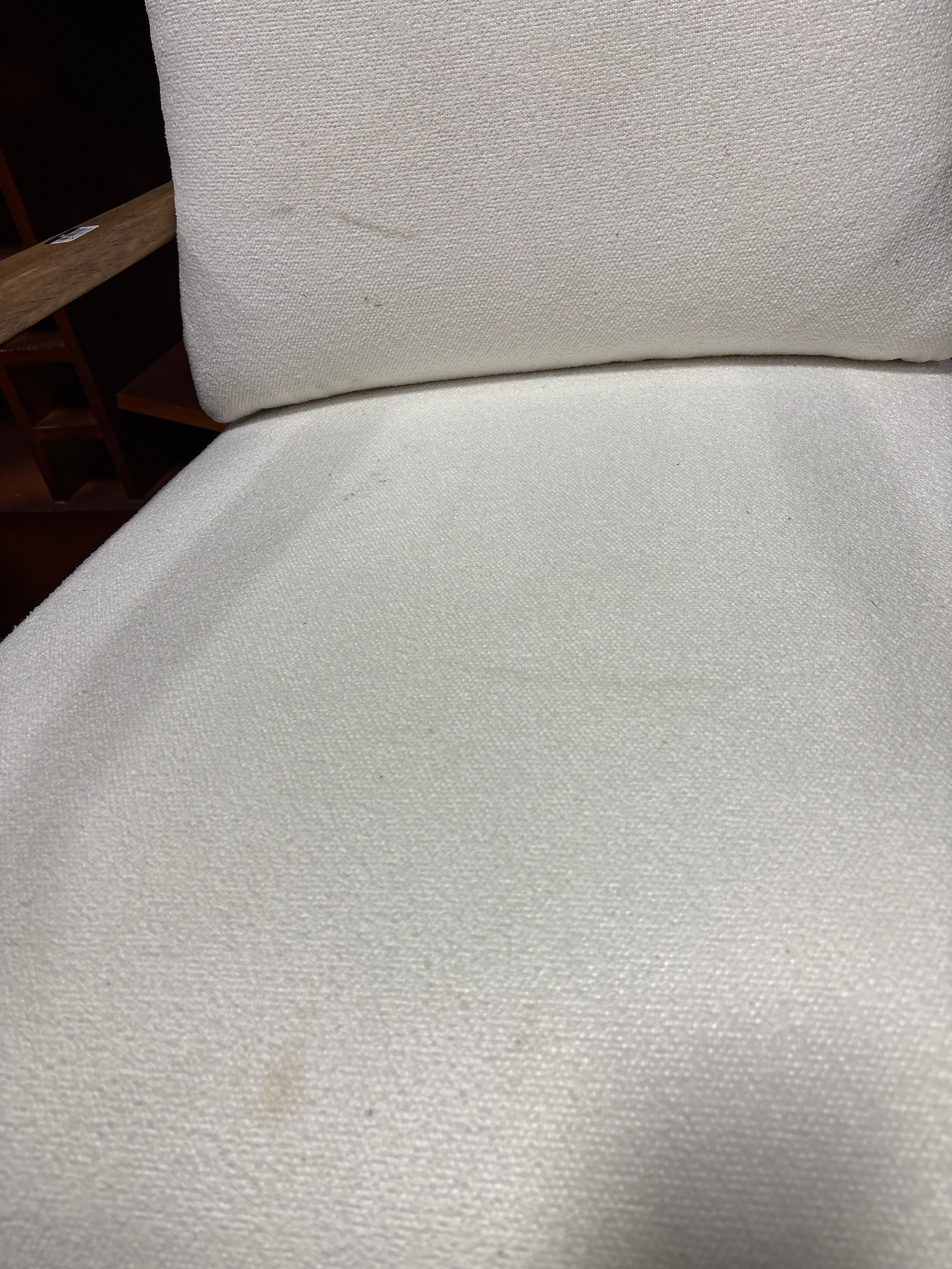 Boucle Upholstered Accent Arm Chair with Brass Details SHOWROOM ITEM