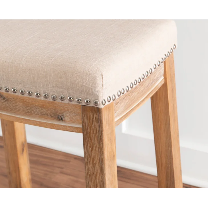 Transitional Upholstered Counter Stool with Nail-Head Trim