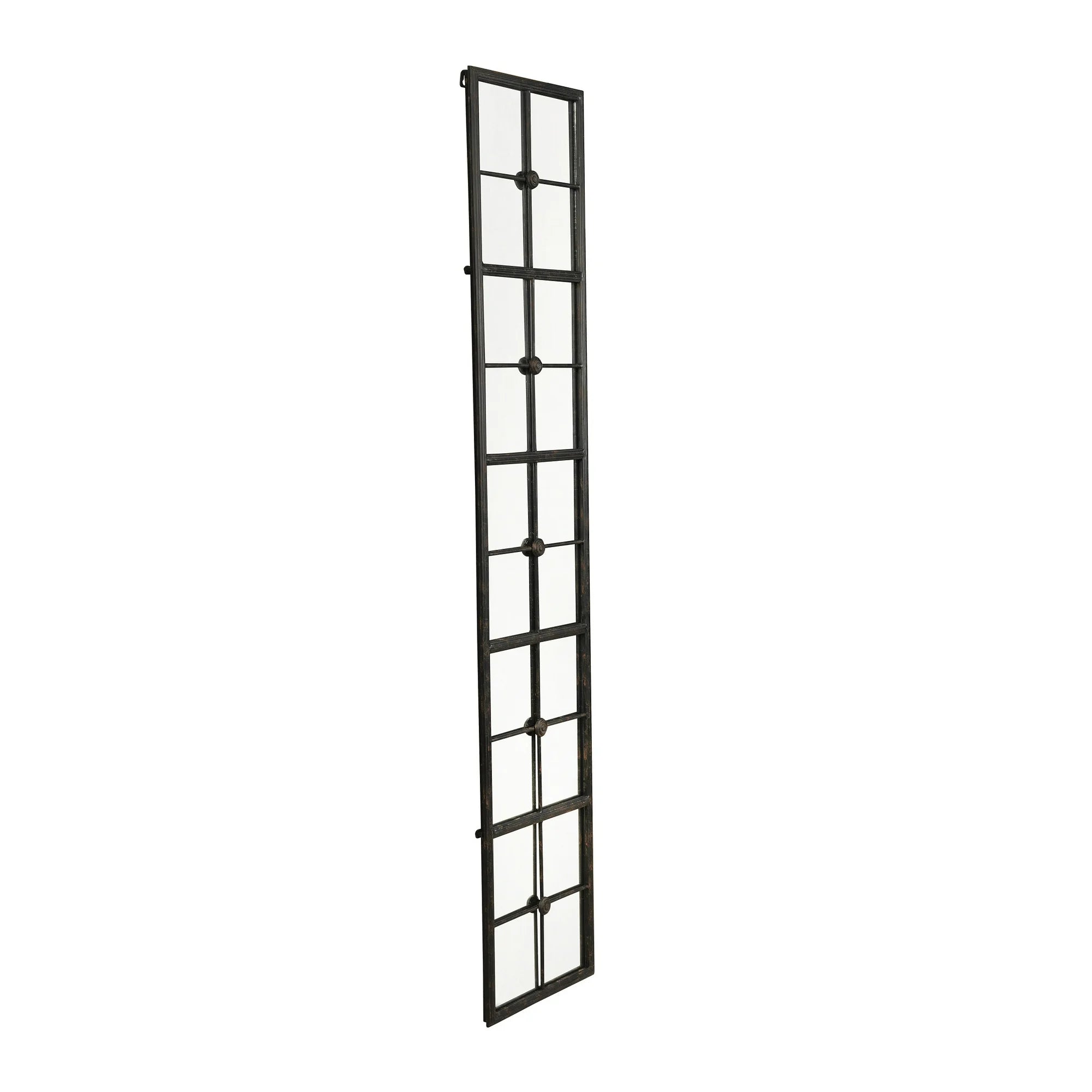 Windowpane Metal Framed Wall Mirror, Black