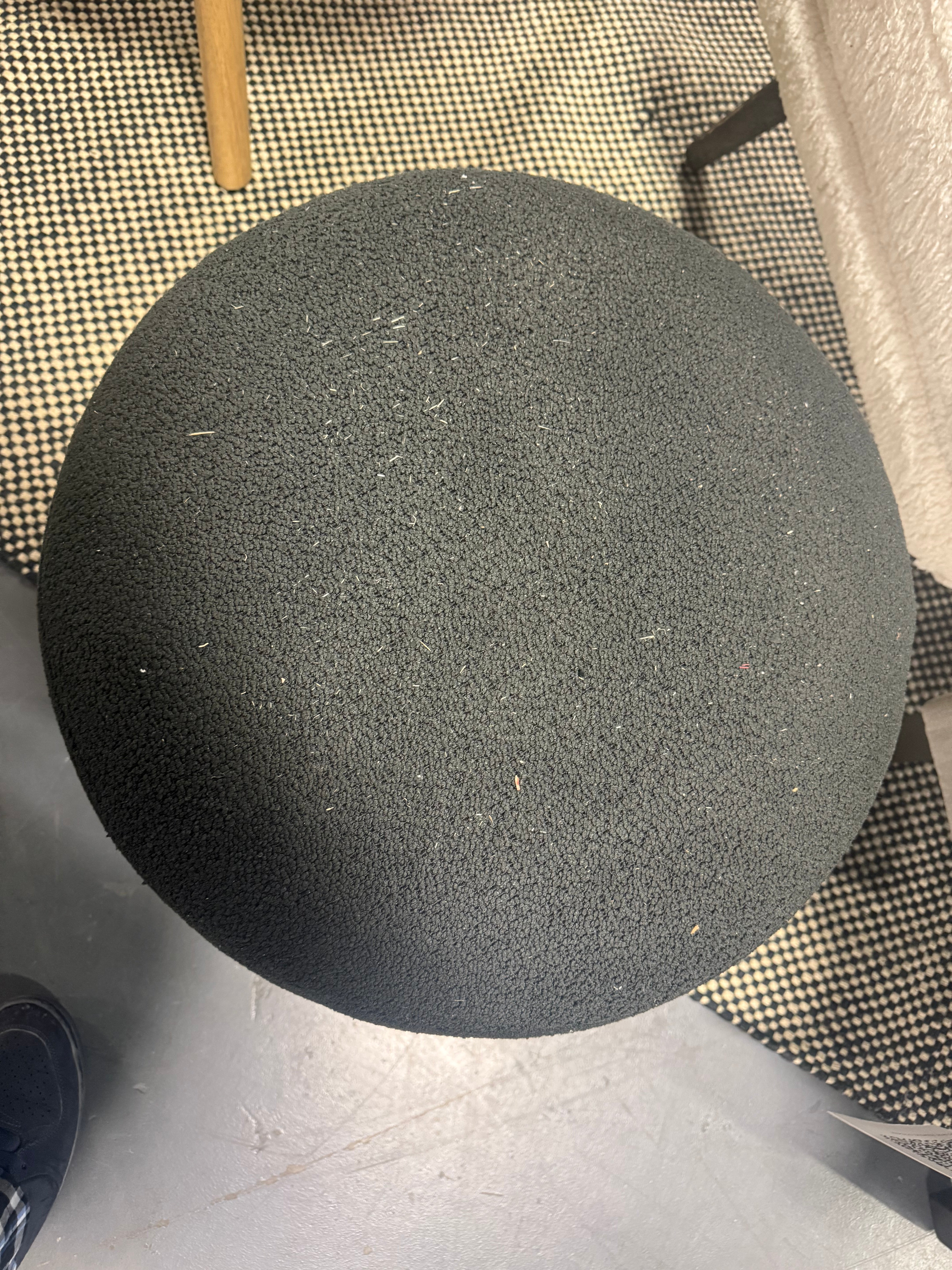 Boucle Fully Upholstered Accent Ottoman Stool SHOWROOM ITEM