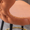 180° Swivel Bar Stools Set of 2, Modern Leathaire Fabric Bar Chairs with Wingback and Footrest, Counter Stool with Nailhead Trim and Metal Base, for Kitchen Island Restaurant Pub Counter, Orange