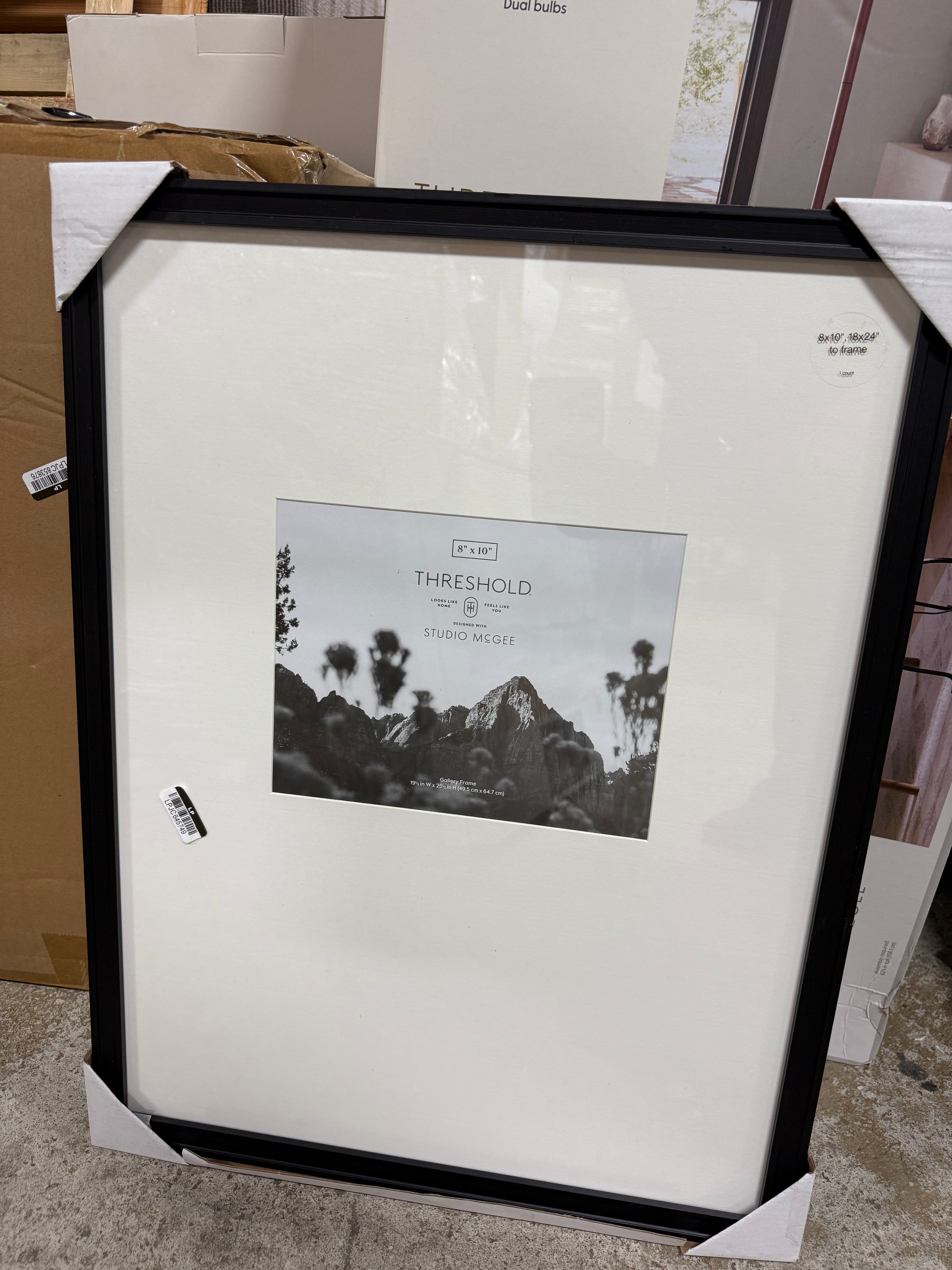 19.49"x25.49" Matted to 8"x10" Gallery Wall Frame Black - Threshold™ designed with Studio McGee SHOWROOM ITEM