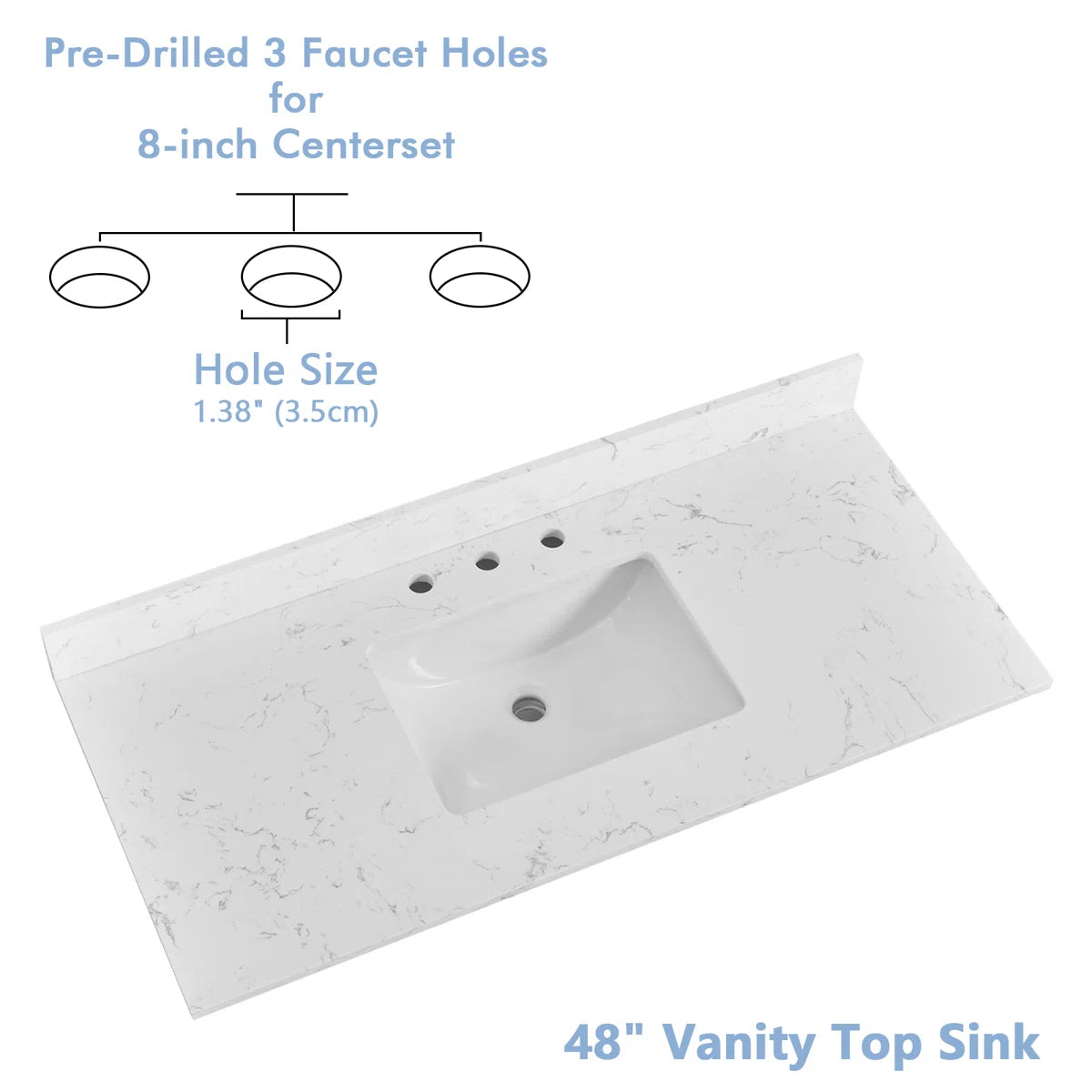 Engineered Stone Bathroom Vanity Top With Sink
