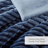 Avril Fluffy Ribbed Plush Comforter Set - KING/CK