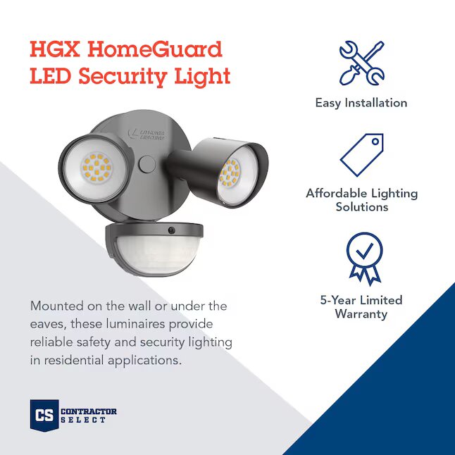 180 -Degree Equivalent Hardwired LED Bronze 2 -Head Motion-Activated Flood Light