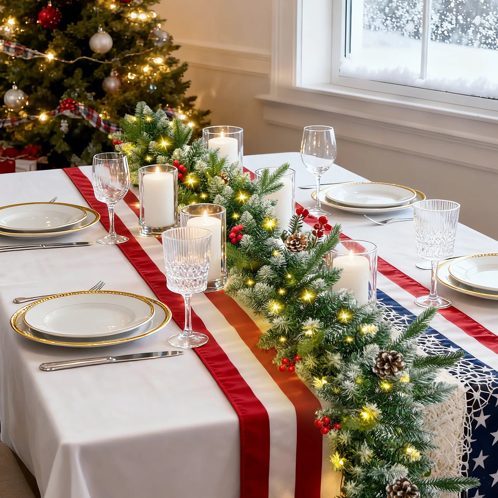 Pre-Lit Christmas Garland with Warm White LED Lights final cut