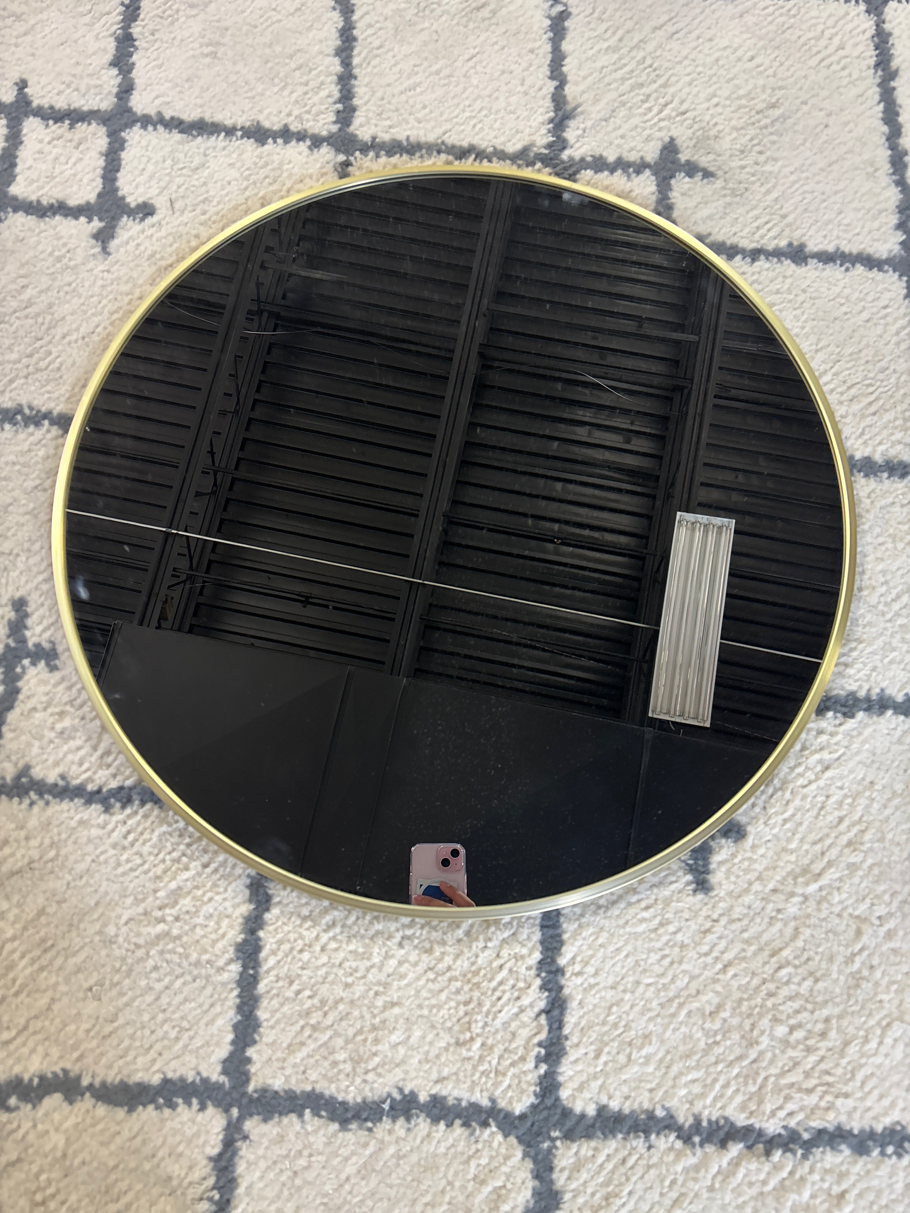 24"  Large Gold Wall Mirror with Metal Frame SHOWROOM ITEM