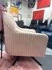 Kingfisher Lane Modern Swivel Chair in Pink Fabric Upholstery SHOWROOM ITEM