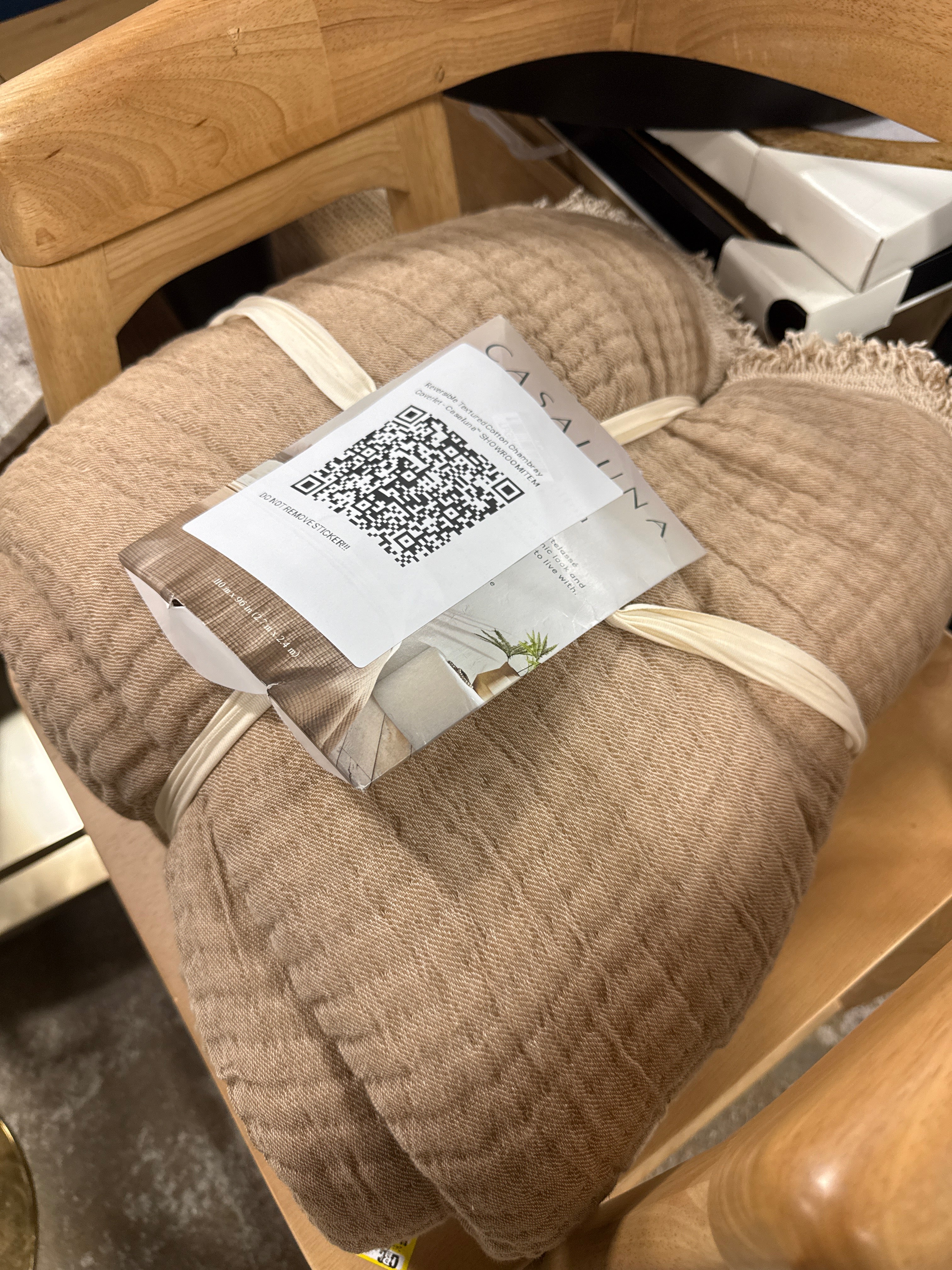 Reversible Textured Cotton Chambray Coverlet - Casaluna™ SHOWROOM ITEM
