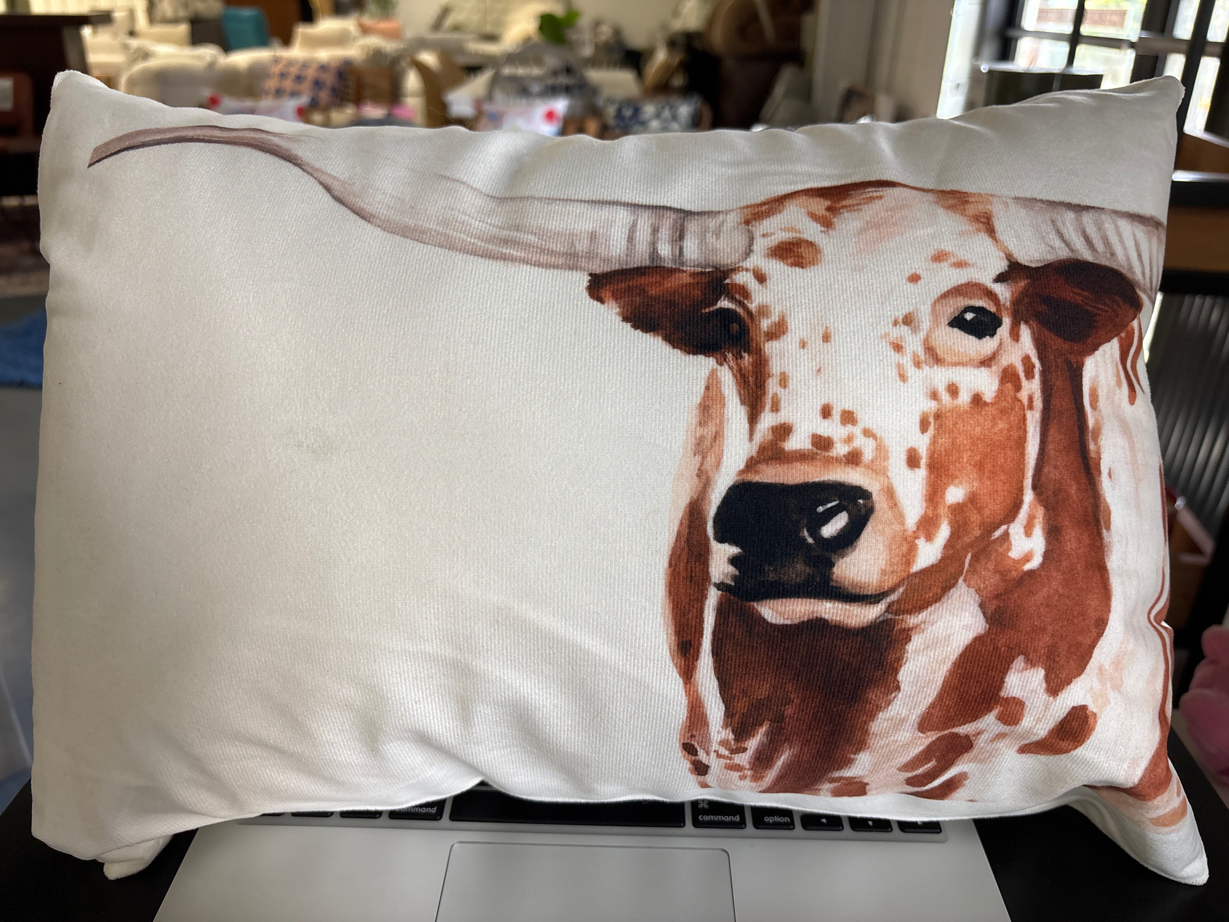 14"x20" Stupell Industries Longhorn Cattle Portrait Throw Pillow SHOWROOM ITEM