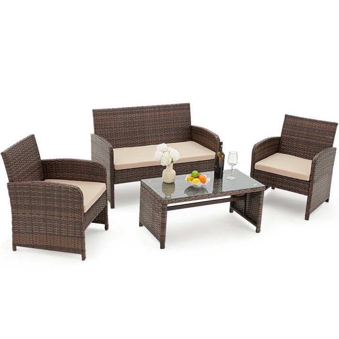 4 - Person Outdoor Seating Group with Cushions