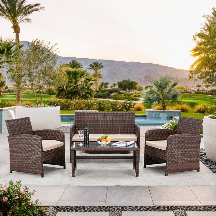 4 - Person Outdoor Seating Group with Cushions