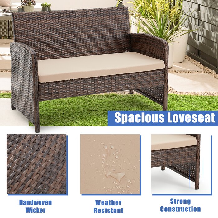 4 - Person Outdoor Seating Group with Cushions