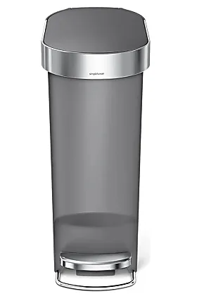 Slim Plastic Step Trash Can, Gray