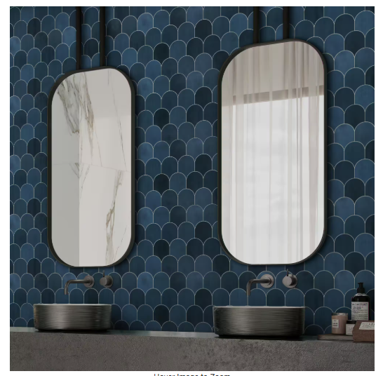 Fish Scales Green Peel and Stick Backsplash Stone Composite Tile