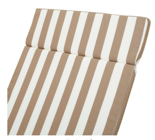 2-Piece Outdoor Chaise Lounge Cushion (Without Chaise Lounge) in Brown and White