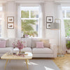Barden Floor Lamp with Linen Shade - Brass Lamp w/Light Gray Velvet Shade