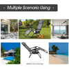 2-Piece Dark Blue Zero Gravity Black Metal Lawn Chair Set Adjustable Folding Beach Chair with Pillows and Cup Holders