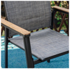 Black Stackable Lightweight Aluminum Patio Outdoor Dining Chair (2-Pack)