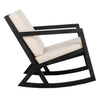 Vernon Black Wood Frame Rocking Chair with Off-white Cushioned Seat