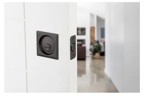 Square Privacy Bed/Bath Pocket Door Lock