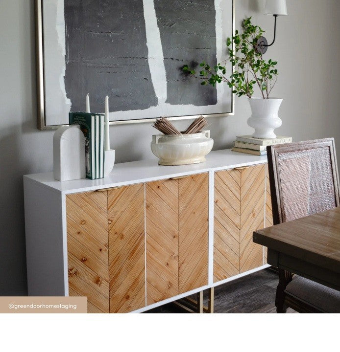 Wood 2-Door Storage Cabinet Natural Wash