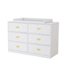 6-Drawer Dresser Change Table With Large Storage Space Chest Cabinet - White