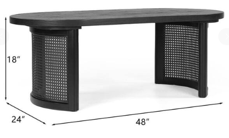 Black Oval MDF Pedestal Coffee Table LEGS ONLY