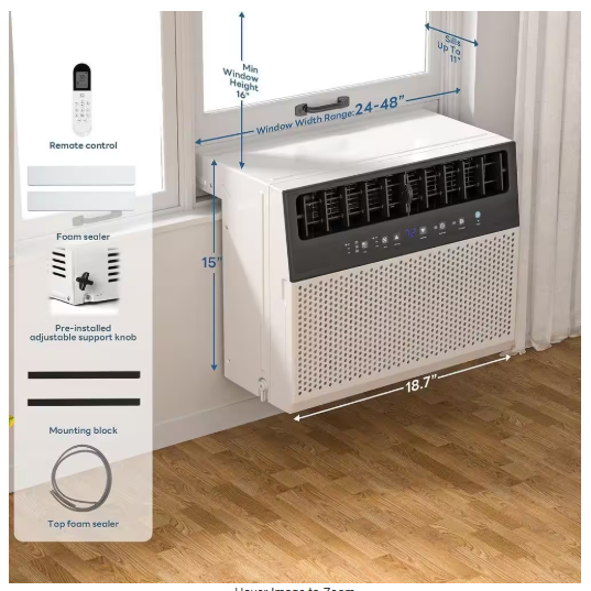 Window Air Conditioner w/Dehumidifier Through the Wall AC White
