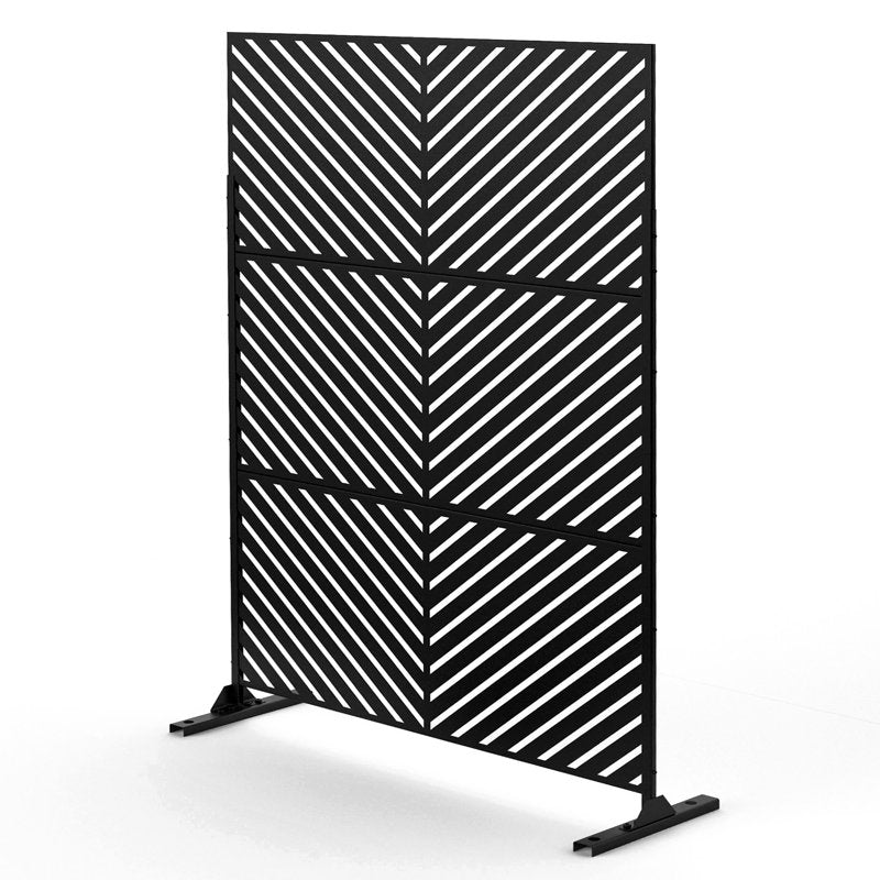 Black Laser Cut Metal Privacy Screen