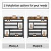 6-Tier Shoes Rack Shelf Organizer with Storage Box Rustic Brown