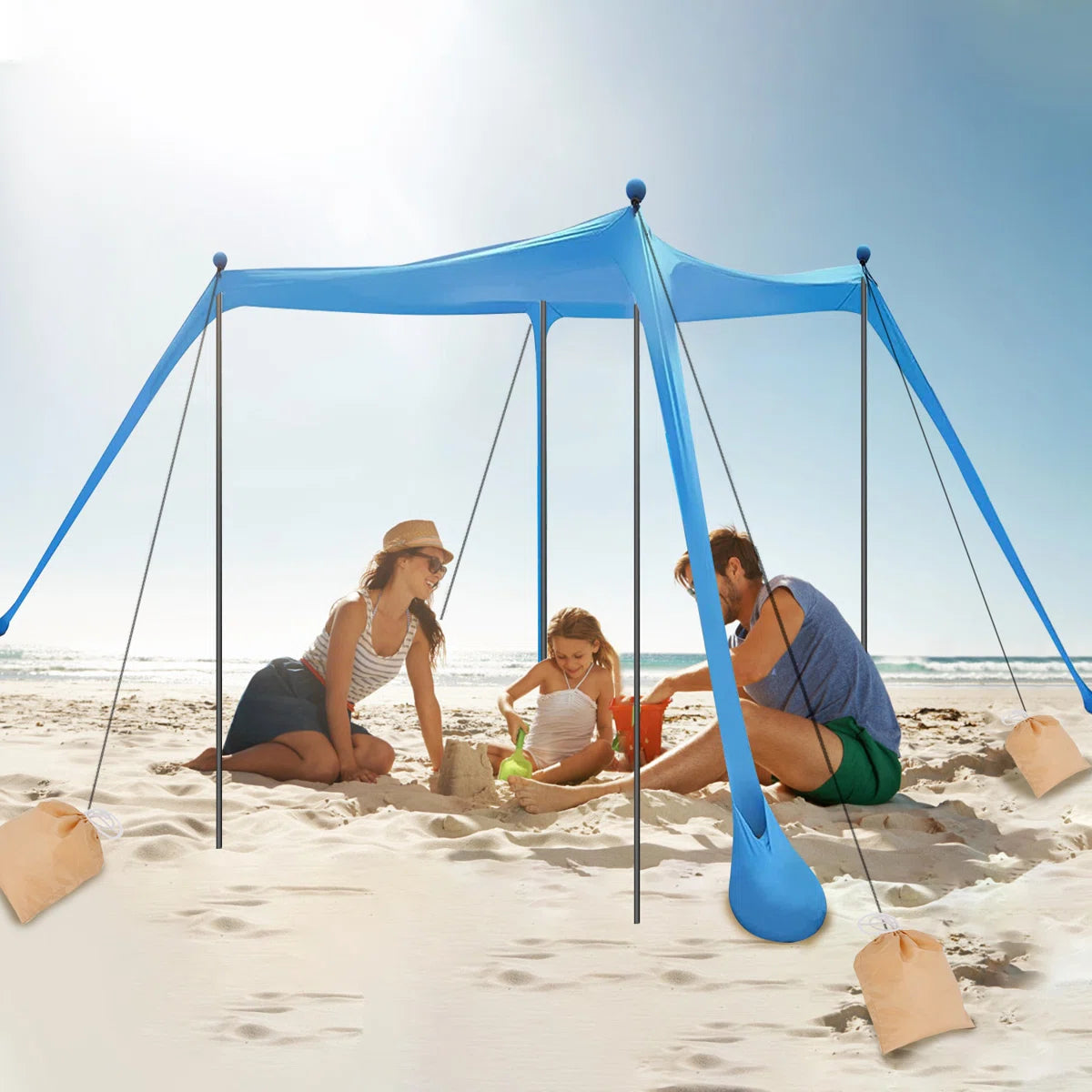 5-8 Person Beach Tent with Carry Bag