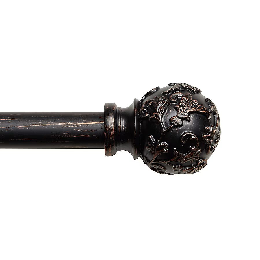 Exclusive Home Vine Oil Rubbed Bronze Iron Single Curtain Rod with Finials