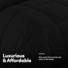 7 Piece Comforter Set Bag Solid Color All Season Soft Down Alternative Blanket & Luxurious Microfiber Bed Sheets, Black, Queen