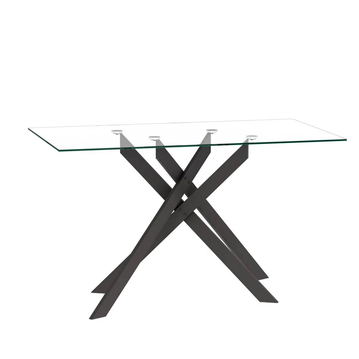 Rectangular Clear Tempered Glass Dining TABLE ONLY