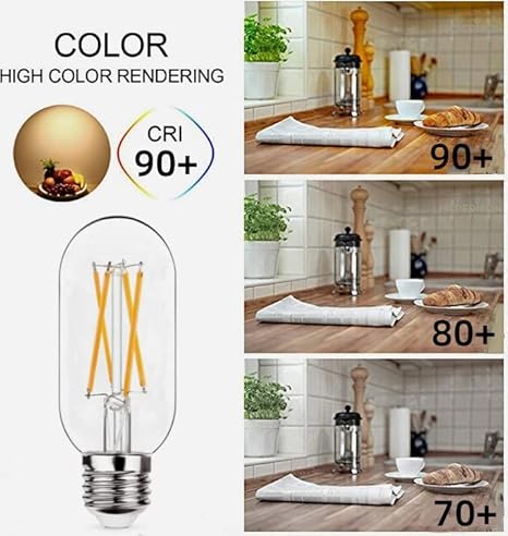 Dimmable E26 LED Light Bulb 6W, Equivalent 60W, E26 Tubular Light Bulb, Antique Clear Edison Filament Bulb 600 Lumens 5000K Daylight White, Pack of 6